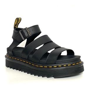 Dr Martens Blaire Black Leather Gladiator Sandals